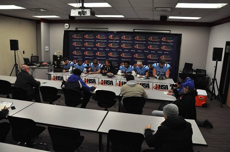 Players were interviewed shortly after their victory over Lincoln-Way West.