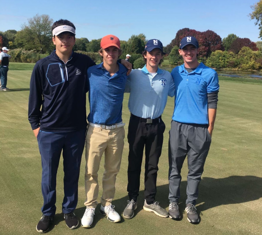 From left to right Seniors Josef Keivan, Connor Devine, Matthew Winters and Danny Metzger 