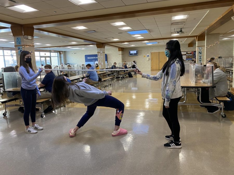 Student council puts on an intense limbo competition to kick off Catholic Schools Week. 
