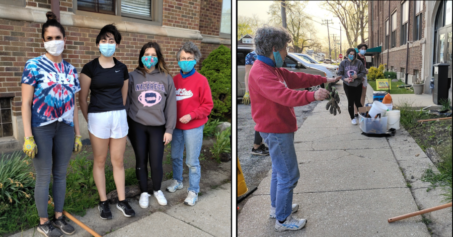 Jessica Radogno, Bianca Ortiz, Natalie Niccolai, Sister Pat Bergen at the Quinn Center. 