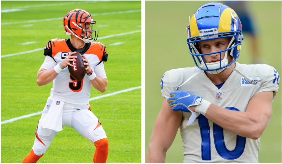 (Left to right) Cincinnati Bengals Quarterback Joe Burrow and Los Angeles Rams Wide Receiver Cooper Kupp.  

