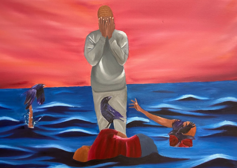 “Who Am I? Who Are You? Who Are We?”  painting by Senior Addrian West
