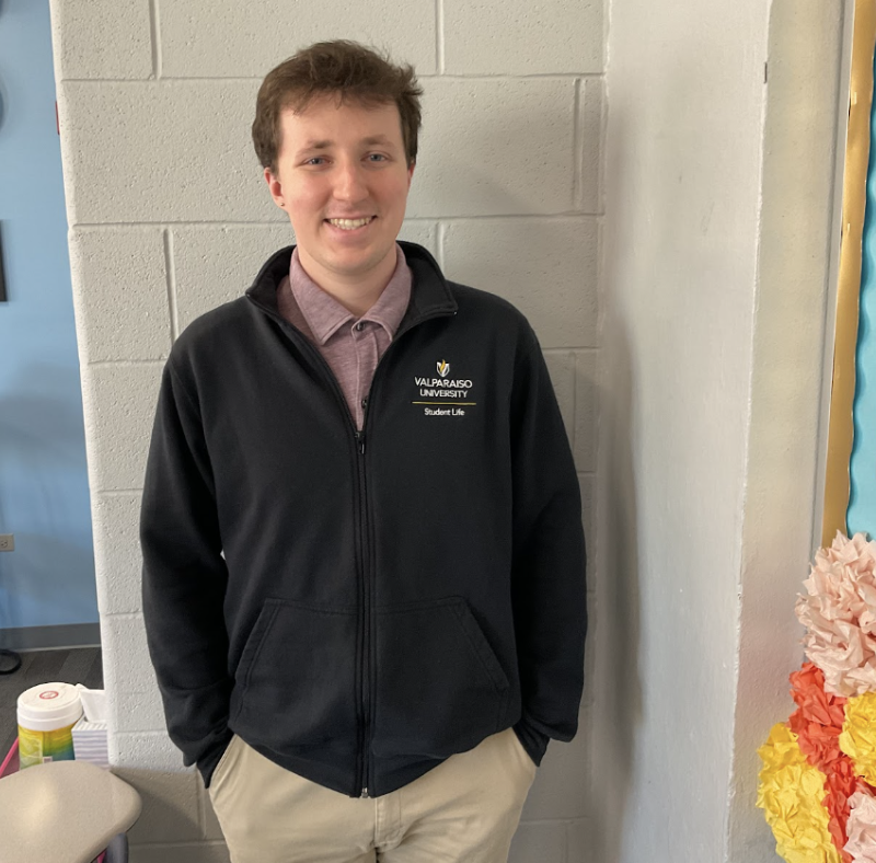 Ryan Dziatkowiec in his Spanish 1 classroom. 
