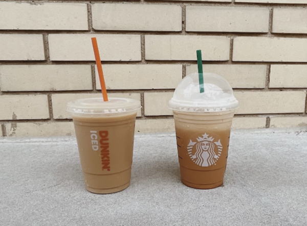 Dunkin’ Signature Pumpkin Spice Latte and Starbucks Iced Pumpkin Spice Latte.